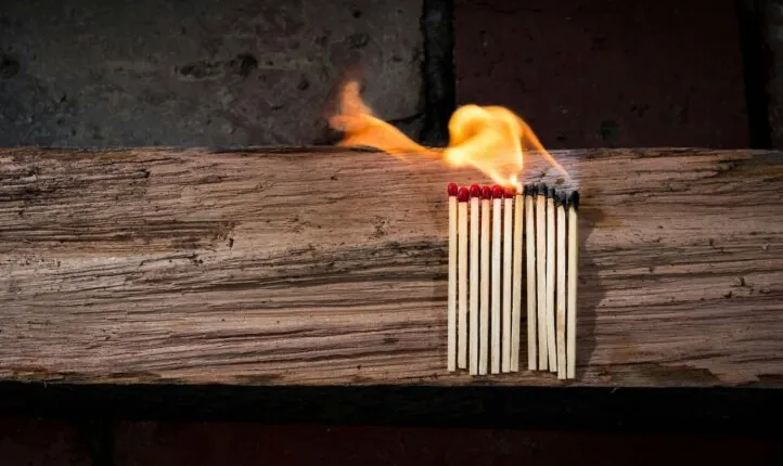 Burnout (image of some burnt matches)